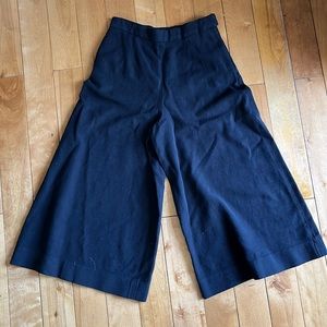 Wide leg navy blue pants